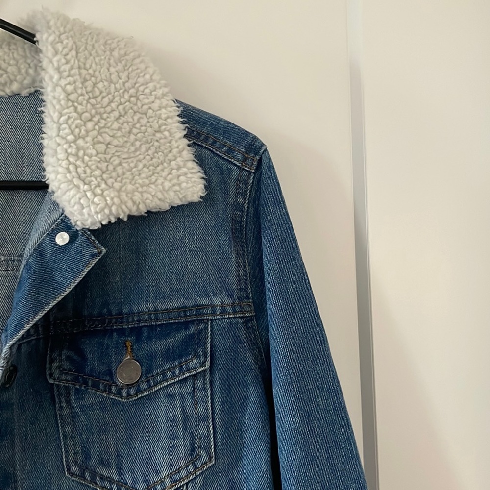 Sweater Collar Jean Jacket